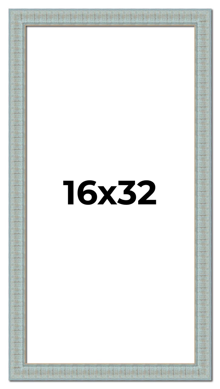 16x32 Refined Picture Frame with UV-Resistant Acrylic & Acid Free Backing, Available in 5 Finishes - Black, Blue, Gold, Silver, and White